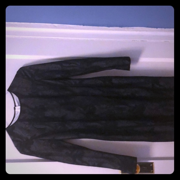 Black evening flowery embroidery w/ cream lining